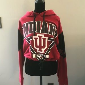 Indiana Hoosier (IU) Varsity Cropped Hoodie from Pink Collegiate line